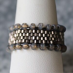 Free w/ $20 Purchase / Size 10 Beaded Metallic Ring Band